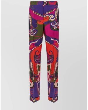 PUCCI Printed Silk Trousers - Red