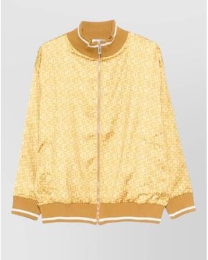 Gcds Monogram Bomber Track Jacket High Collar - Yellow