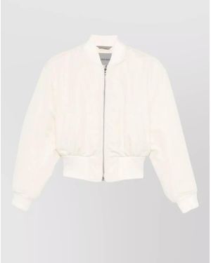 Balenciaga Jacket Round Neck Ribbed Cuffs Hem Pockets - White