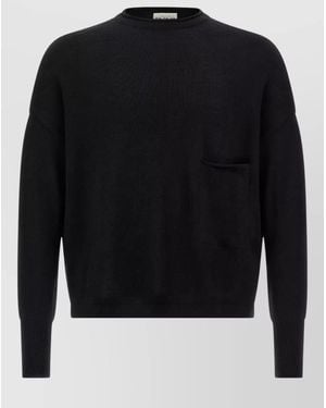 Ma'ry'ya Fine-Knit Virgin Wool Crew-Neck Jumper - Black