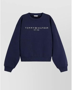 Tommy Hilfiger Cotton Logo-Print Sweatshirt - Blue