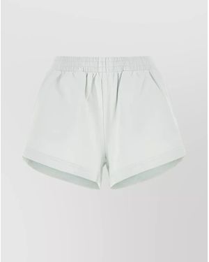 Balenciaga Elastic Waistband Cotton Flared Shorts - White