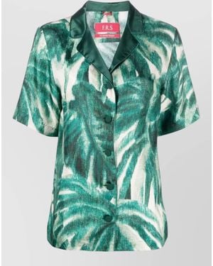 F.R.S For Restless Sleepers Silk Printed Pyjama Shirt - Green