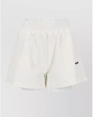 Barrow Lounge Shorts Elastic Waistband Logo Detail - Natural
