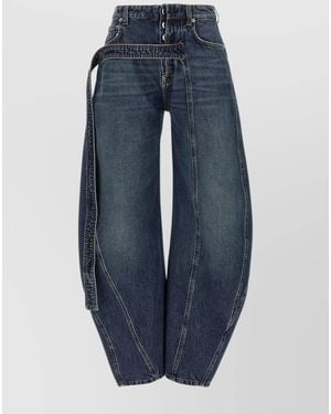 Jean Paul Gaultier Denim Low-Rise Wide-Leg Trousers - Blue