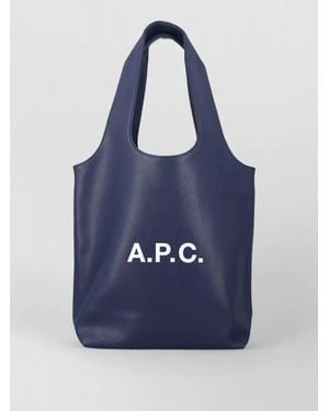 A.P.C. Ninon Small Recycled Leather Tote Bag - Blue