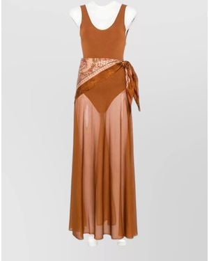 Zimmermann Paisley-Print Sleeveless Draped Scarf Maxi Dress - Brown