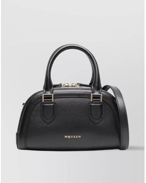 McQueen Top Handle Shoulder Bags With-Tone Hardware - Black