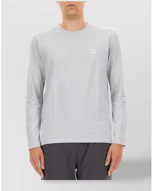 BOSS Logo Crew Neck T-Shirt Long Sleeves - Gray