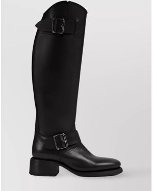 DSquared² Leather Heeled Boots - Black