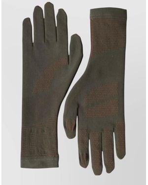 Dolce & Gabbana Stretch Knit Wrist Length Gloves Textured Grip - Green