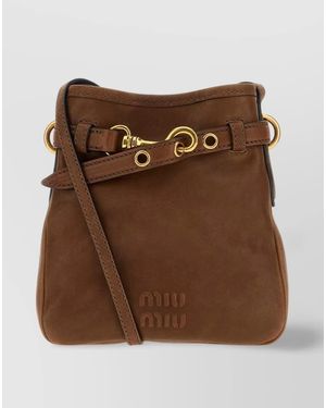Miu Miu Nappa Leather Crossbody Bag - Brown