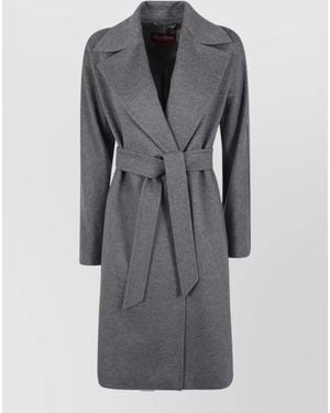 Max Mara Virgin Wool Fitted Coat - Gray