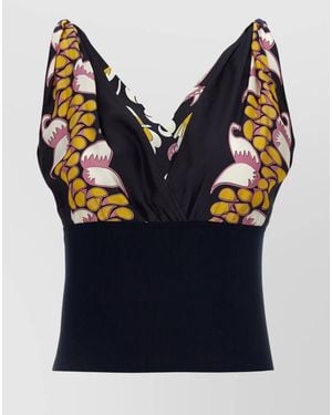 Tory Burch Silk Printed Top - Blue