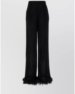 Prada Satin Wide-Leg Pants - Black