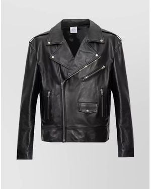 Vetements Biker Jacket With Notched Lapels And Epaulettes - Black