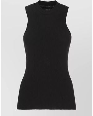 Rick Owens Knit Top Fitted Silhouette High Neckline - Black