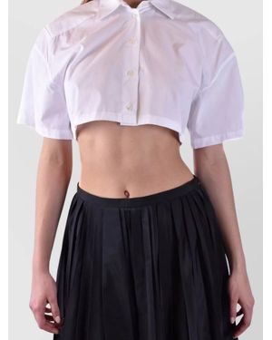 Laneus Cropped Collared Shirts Open Back - Pink
