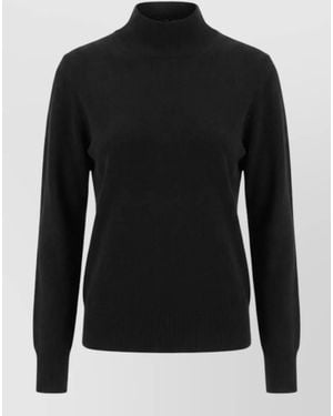 Pinko Crewneck High Neck Long Sleeve Top - Black