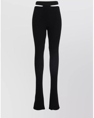 ANDREADAMO Ribbed Flared Trousers - Black