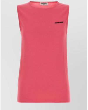 Miu Miu Cashmere Blend Sleeveless Vest Top - Pink