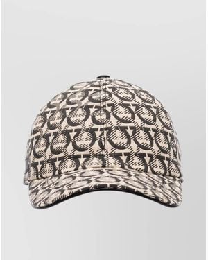 Ferragamo Gancini Baseball Cap All-Over Print - White