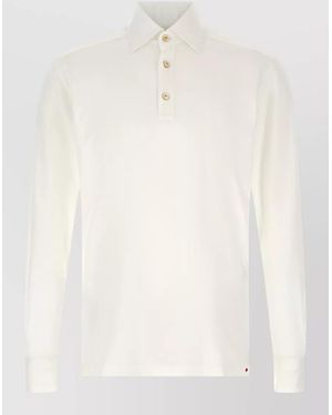 Kiton Positano Long Sleeve Polo Shirt - White