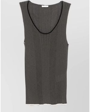 Roberto Collina Ribbed Knitted Top - Grey