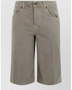 Haikure Becky Twill Five Pocket Straight Shorts - Grey