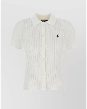 Polo Ralph Lauren Cable Knit Short Sleeve Cardigan - White