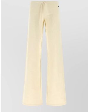 Balenciaga Back Logo Wide Leg Jogging Pants - Natural
