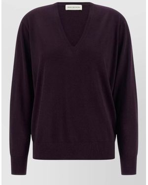 Dries Van Noten Tuomas V Neck Sweater Long Sleeves - Blue