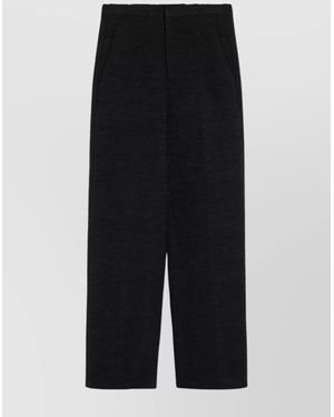 Loulou de Saison Straight Leg Pants Elastic Waistband - Black