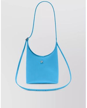 Courreges Small Leather Cross-Body Bag - Blue