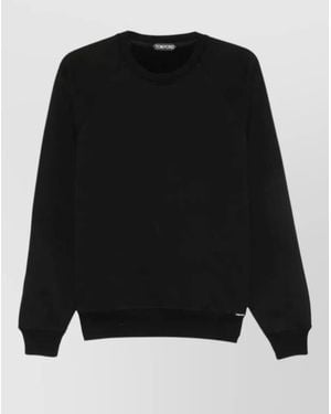 Tom Ford Organic Cotton Long-Sleeve Crew-Neck Sweatshirt - Black