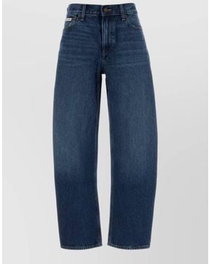 Calvin Klein Denim Wide-Leg Trousers - Blue