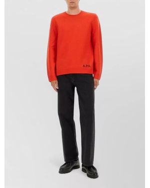 A.P.C. Edward Jersey Crew Neck Long Sleeves - Red