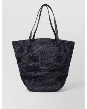 By Malene Birger Mirabell Straw Tote Bag Large - Blue