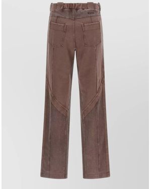 The Attico Front Split Track Trousers - Brown