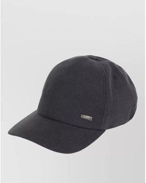 Herno Curved Brim Baseball Hat Structured Shape - Blue