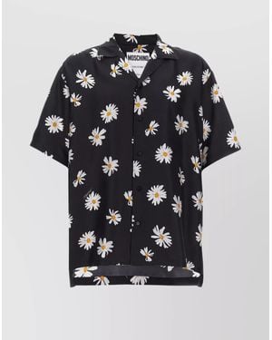 Moschino Floral Print Short Sleeve Shirt - Black