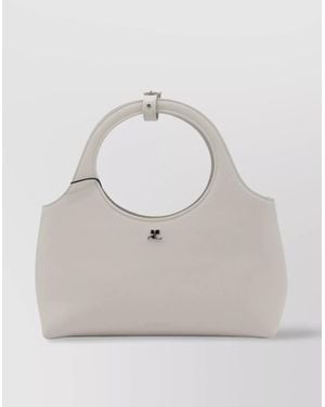 Courreges Circular Handle Shoulder Bag - Gray