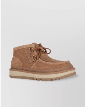 UGG Ankle Suede Boots Rubber Sole - Brown