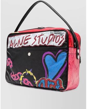 Acne Studios Calf Leather Camera Shoulder Bag - Red