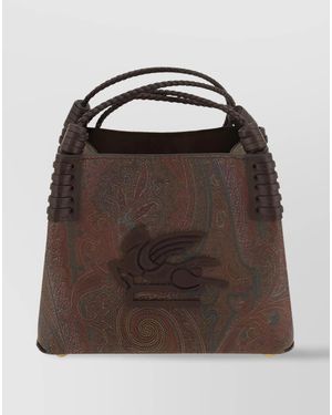 Etro Libra Arnica Mini Coated Canvas Crossbody Bag - Brown