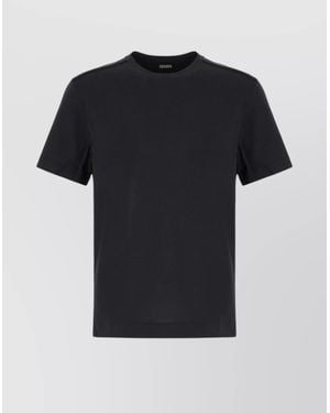 ZEGNA Silk Blend Crew Neck T-Shirt - Black
