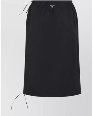 Prada Skirt Elastic Waistband Modern Womenswear Piece - Black