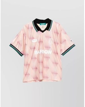 Barrow Graphic Polo T-Shirt Ribbed Collar - Pink