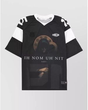 ih nom uh nit Holy Mary Graphic Number Relaxed T-Shirt - Black