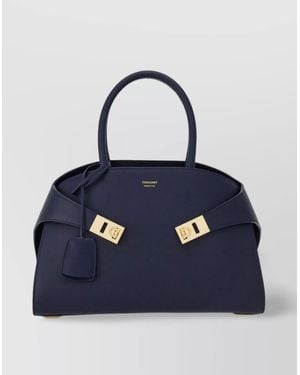 Ferragamo Embrace Small Leather Tote Bag - Blue